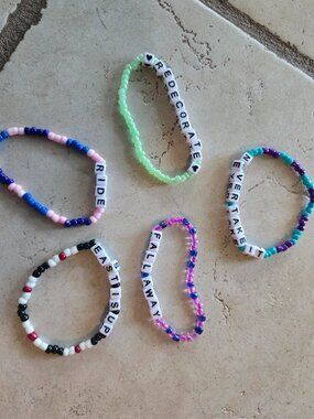 Set of 5 Twenty One Pilots Concert Bracelets - Handmade